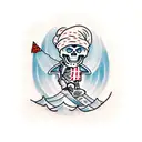 skeleton snowboarding tattoo design idea