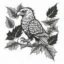 Eagle bright fall leaves growing tattoo design idea