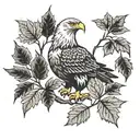 Eagle bright fall leaves growing tattoo design idea
