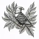 Eagle bright fall leaves growing tattoo design idea