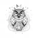 Owl and eagle flight tattoo design idea