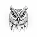 Owl and eagle flight tattoo design idea