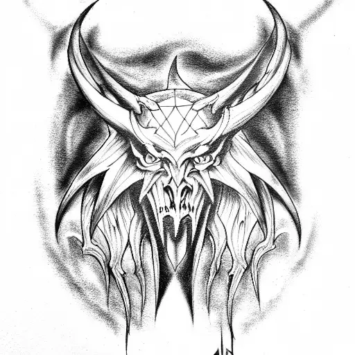 satanic demon tattoo design idea