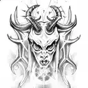 satanic demon tattoo design idea