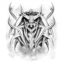 satanic demon tattoo design idea