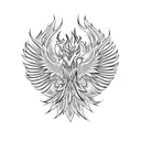 phoenix rising from flames tattoo design idea