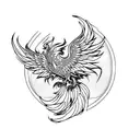 phoenix rising from flames tattoo design idea