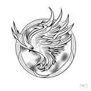 phoenix rising from flames tattoo design idea