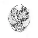 phoenix rising from flames tattoo design idea
