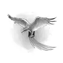 phoenix taking flight over snake tattoo design idea