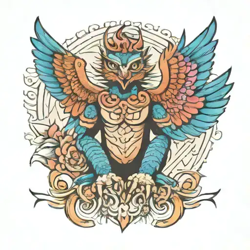 garuda old school tattoo design idea