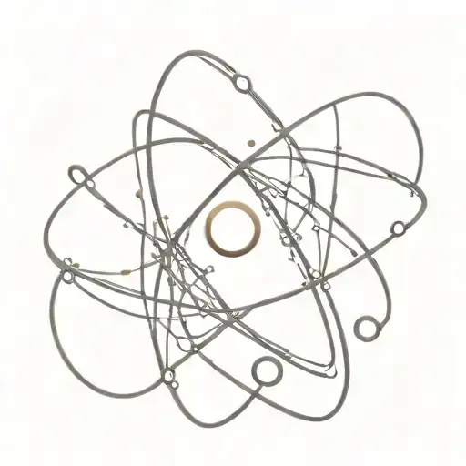 A unique tattoo of an atom and heart combined to represent everlasting love tattoo design idea
