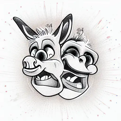 donkey laughing tattoo design idea