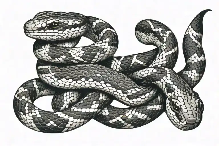 Milk snake wrapped tattoo design idea