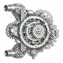 mechanical engineer rotary engine tattoo design idea