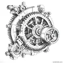 mechanical engineer rotary engine tattoo design idea