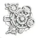 mechanical engineer rotary engine tattoo design idea