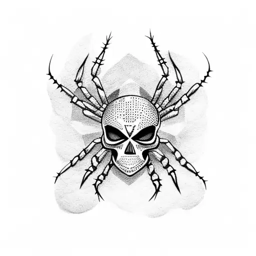spider with skull tattoo design idea