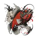 Japanese dragon fish tattoo design idea