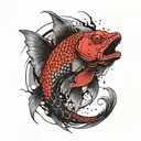Japanese dragon fish tattoo design idea