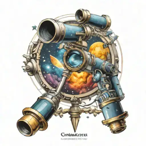 telescope stars and galaxies tattoo design idea