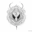 crow entering a snake that bites me and blood comes out of a door  tattoo design idea