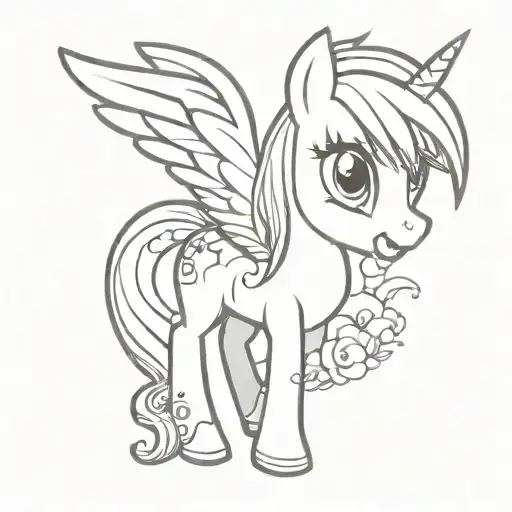 very easy, for a beginner tattoo artist and something related to the cartoon my litle pony tattoo design idea