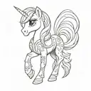 very easy, for a beginner tattoo artist and something related to the cartoon my litle pony tattoo design idea