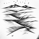 desert landscape in Arizona state outline tattoo design idea