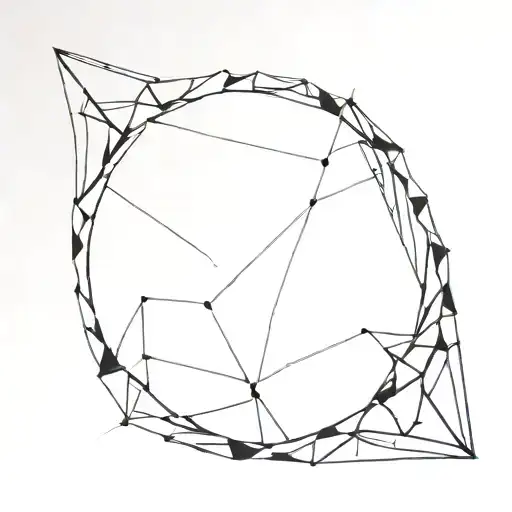 broken mirror shards in a circle tattoo design idea