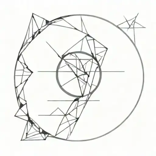 broken mirror shards in a half circle tattoo design idea