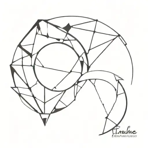 broken mirror shards in formation of a half circle tattoo design idea