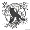 Tree of Life With Dead Branches Wolf Mother and Son tattoo design idea