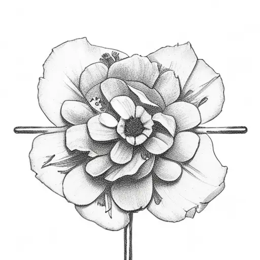cross with flowers with thee dates 3-31-2007 and 11-19-2019 tattoo design idea