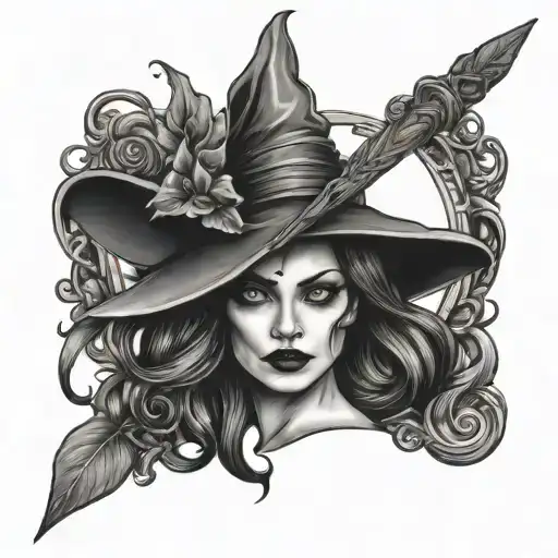 witchy tattoo, women,  tattoo design idea