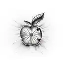 apple with bite out of it, the word freedom tattoo design idea