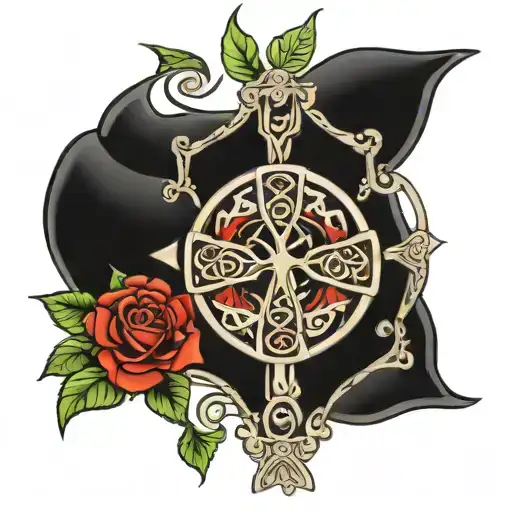 celtic cross, irish, catholic, republican, thigh tattoo tattoo design idea