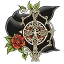 celtic cross, irish, catholic, republican, thigh tattoo tattoo design idea