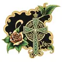 celtic cross, irish, catholic, republican, thigh tattoo tattoo design idea