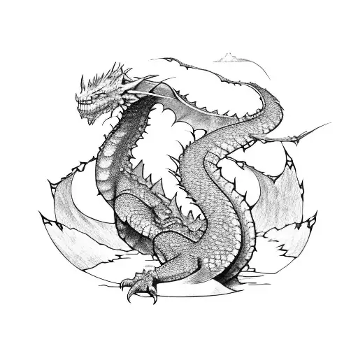 hobbit, smaug the dragon, misty mountains map tattoo design idea