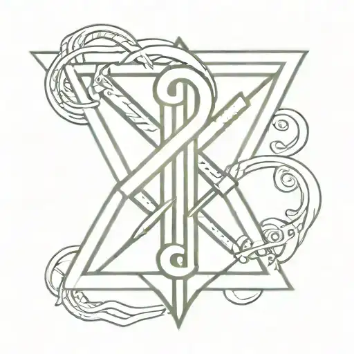 A tattoo design of a medical symbol intertwined with elements from the anime Sword Art Online, symbolizing the client's passion for both medicine and anime tattoo design idea