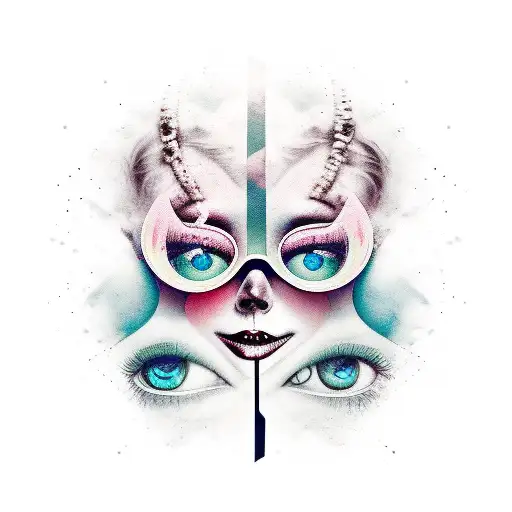 her's band logo with a mix of jessica pratt softness with lomelda, a little tragic but optomistic tattoo design idea