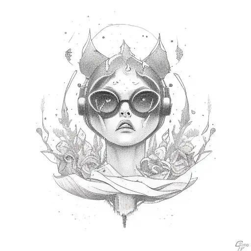 her's band logo with a mix of jessica pratt softness with lomelda, a little tragic but optomistic tattoo design idea