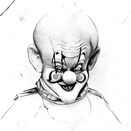 Clowns leaving circus tattoo design idea