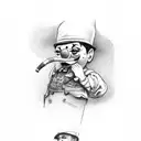 Clowns leaving circus tattoo design idea