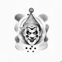 Clown leaving Circus tattoo design idea