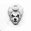 Clown leaving Circus tattoo design idea