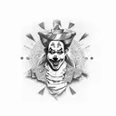 Clown leaving Circus tattoo design idea
