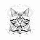 coraline cat tattoo design idea