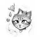 coraline cat tattoo design idea